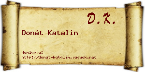 Donát Katalin névjegykártya